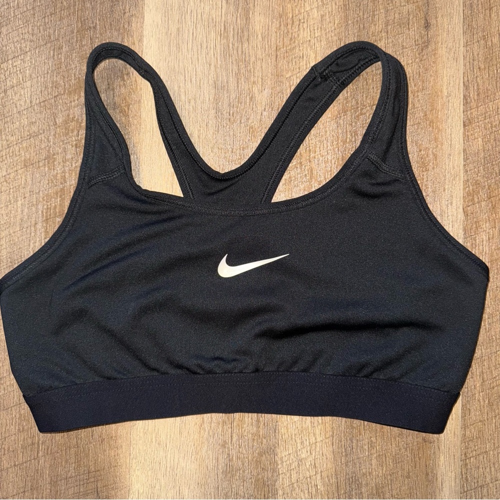 Nike Black Sports Bra with White Logo
